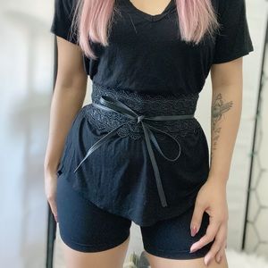 Black Waist Tie Belt